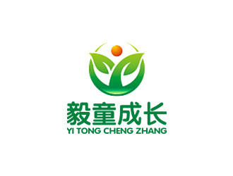 鐘炬的毅童成長 兒童母嬰卡通商標(biāo)logo設(shè)計